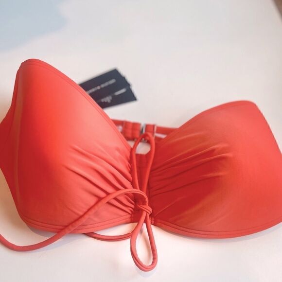 TOMMY HILFIGER Women's Ruched
Halter Bikini Swim Top Emberglow - L Clasp Closure - Picture 13 of 15